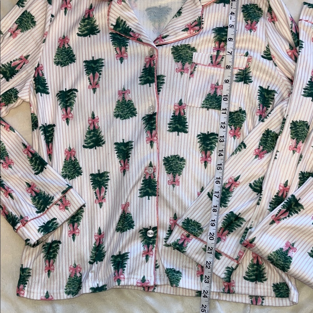 Women’s pink bow Christmas tree pajamas - Picture 8 of 12